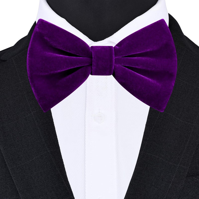 Branduce Velvet Bow Ties for Men Adjustable Pre-tie Bowtie Tuxedo Bowties for Wedding - Image 2